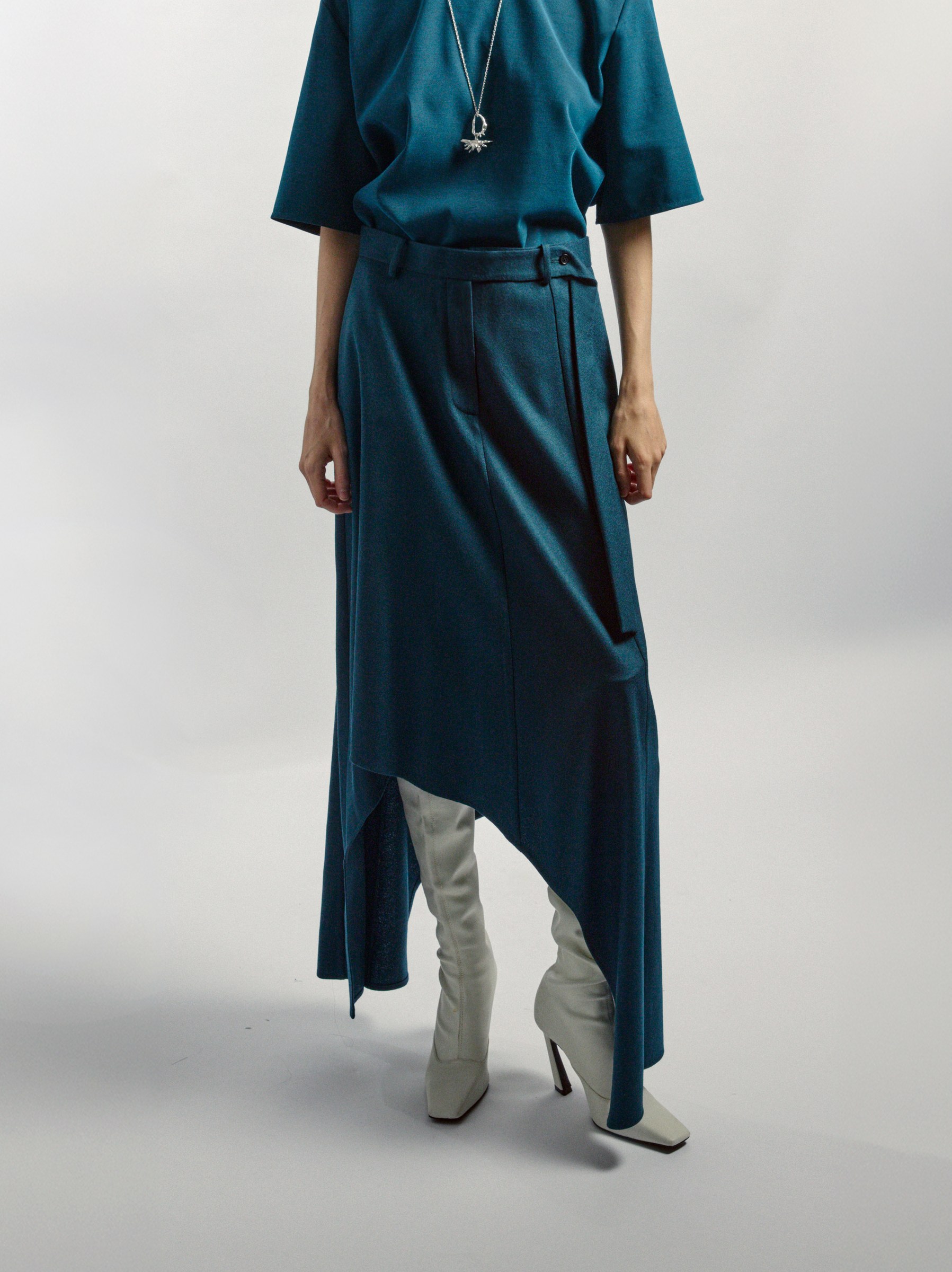 Asymmetric Skirt, PETROL