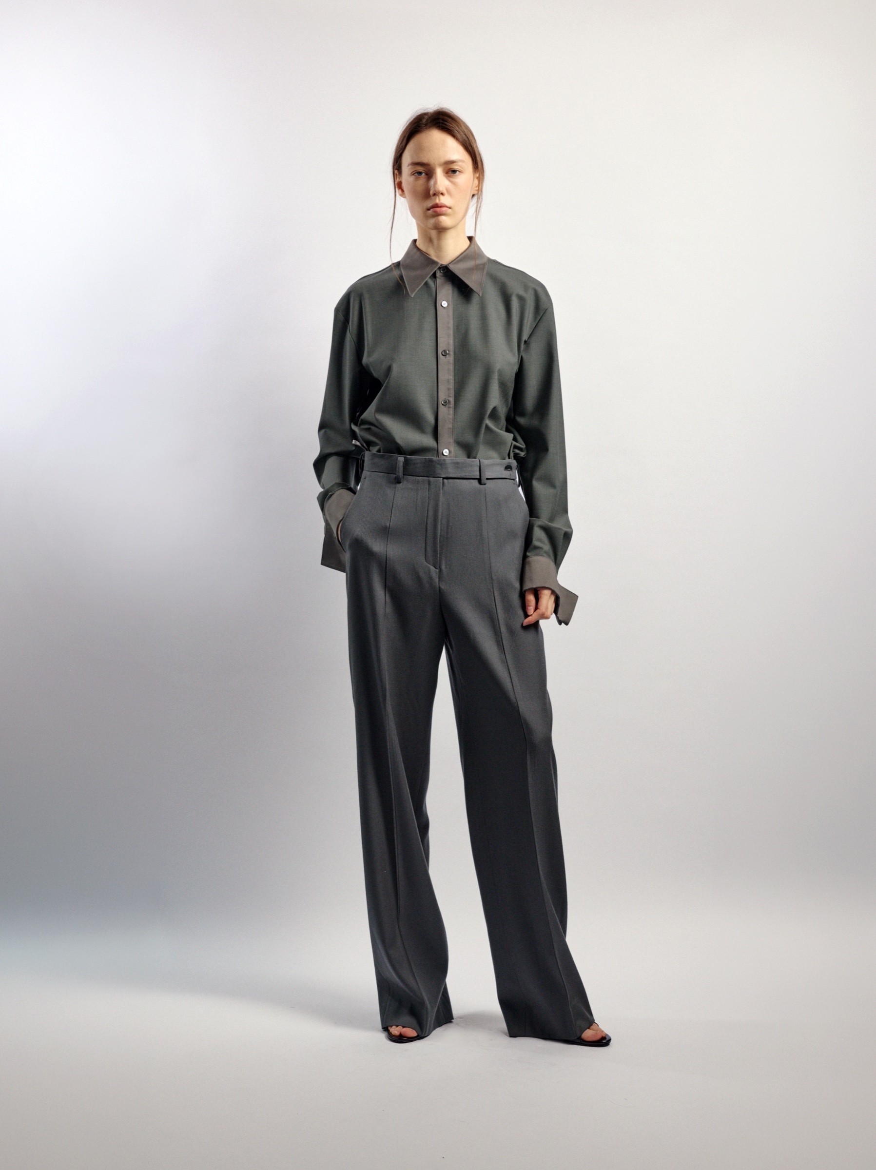 Relaxed Tailored Trousers, GREY MÉLANGE