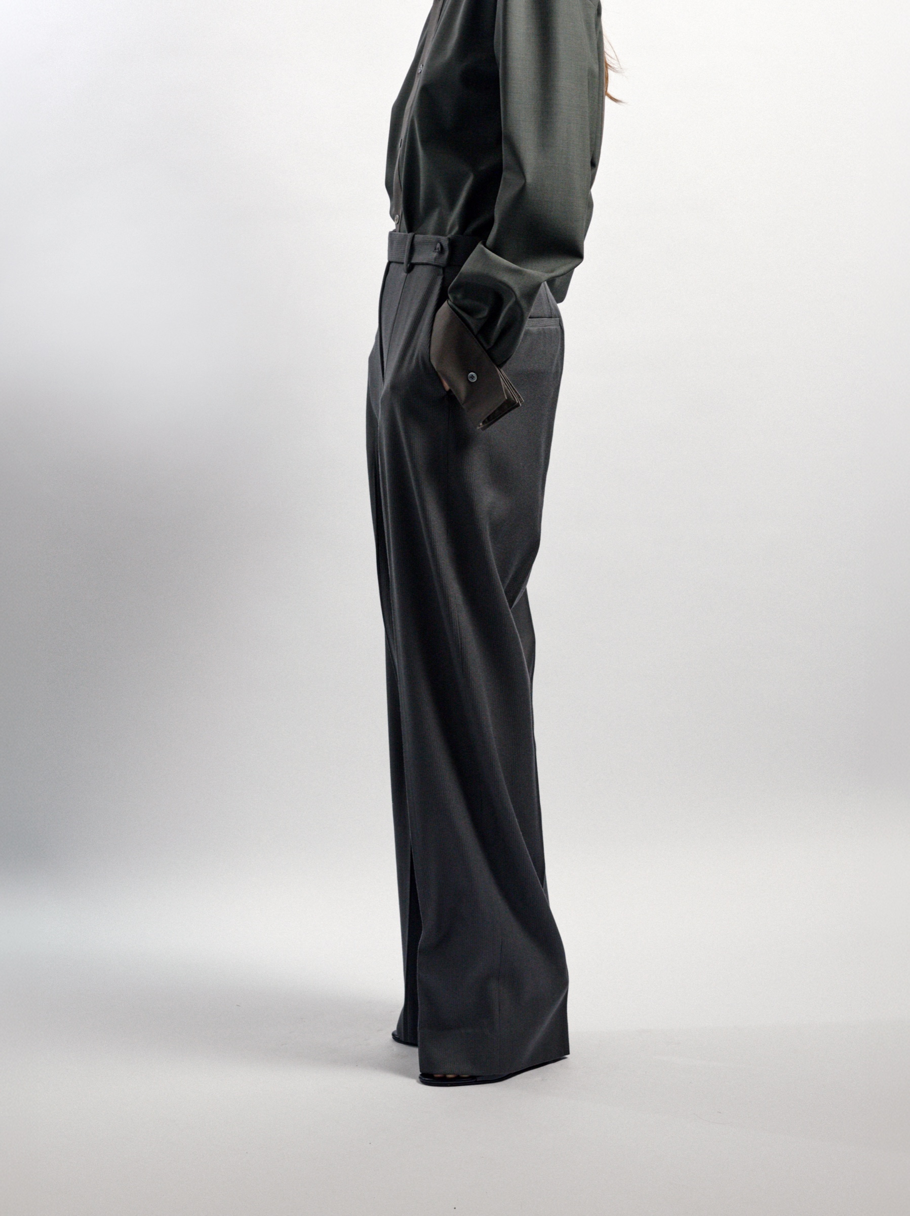 Relaxed Tailored Trousers, GREY MÉLANGE