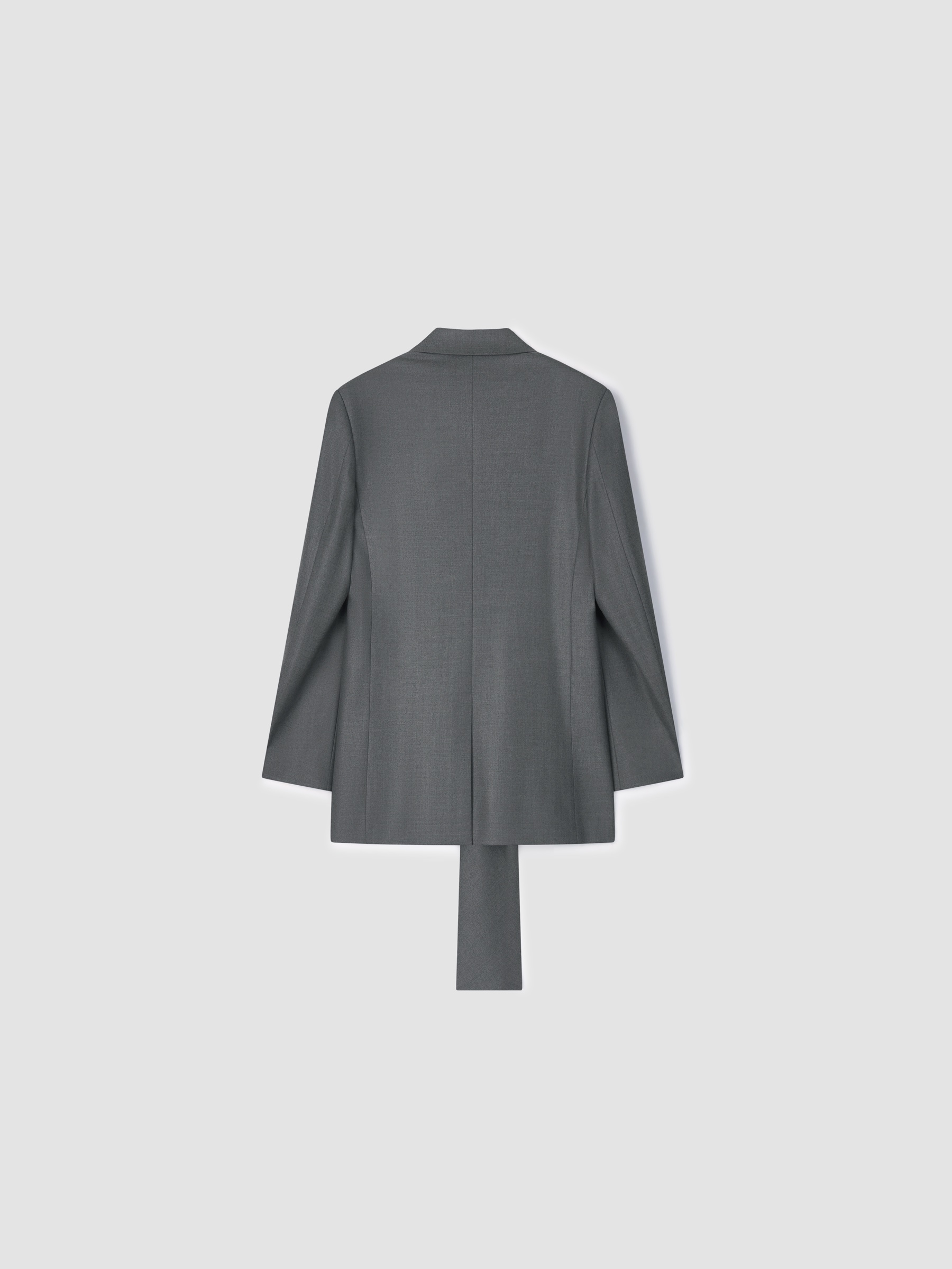 Scarf Tailored Jacket, LIGHT GREY