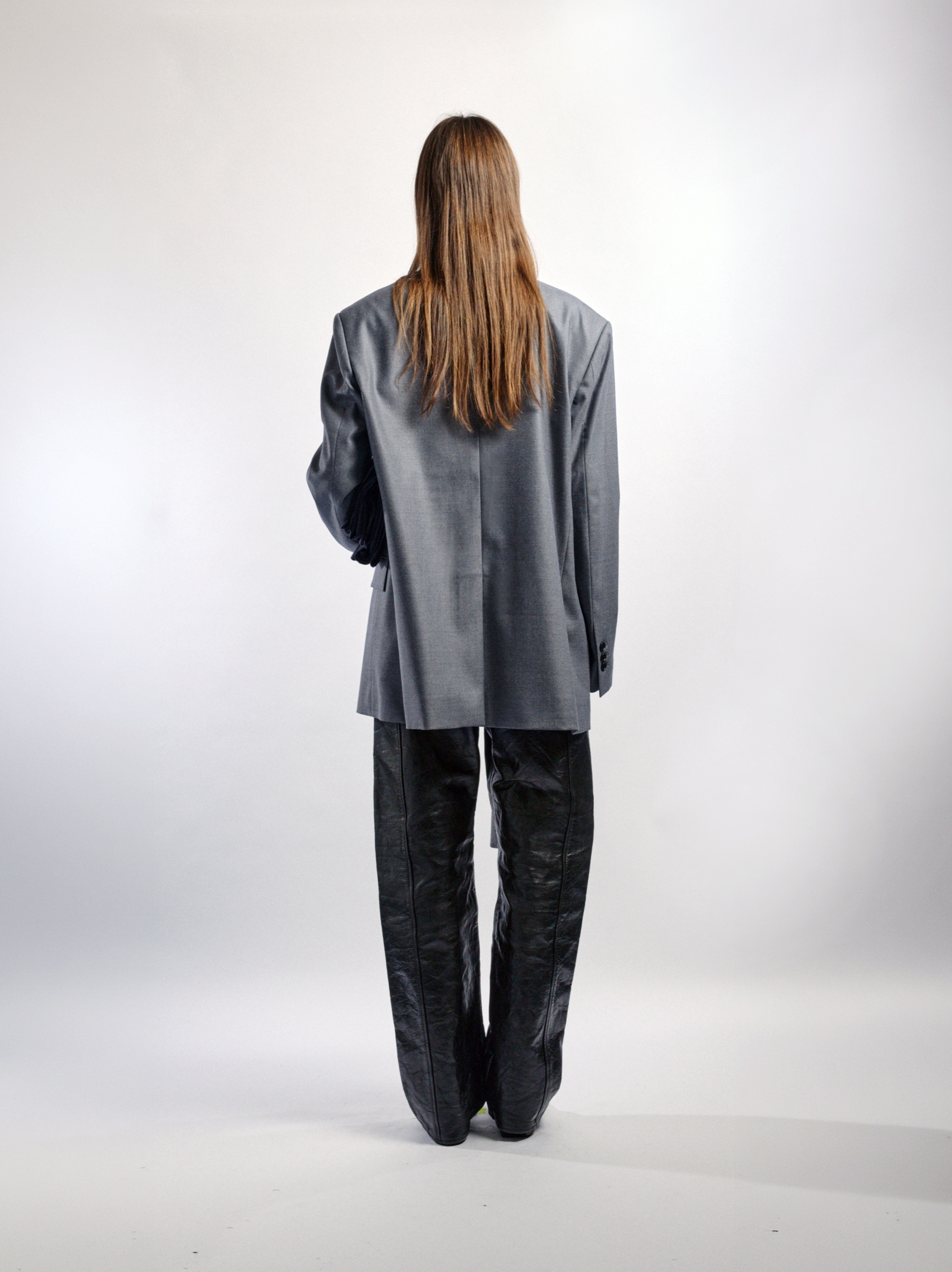 Scarf Tailored Jacket, LIGHT GREY