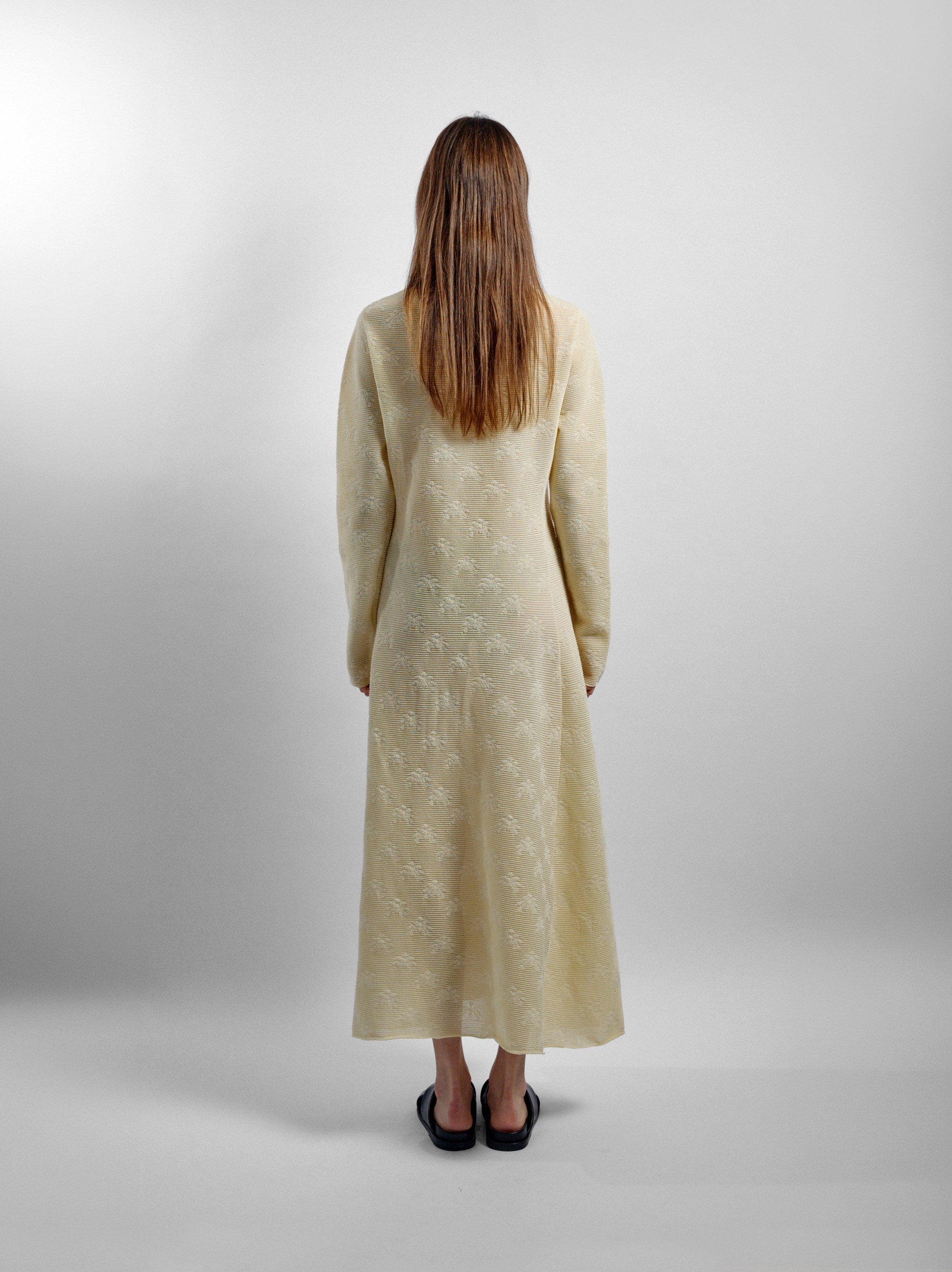 Motif Knit Dress, STRAW