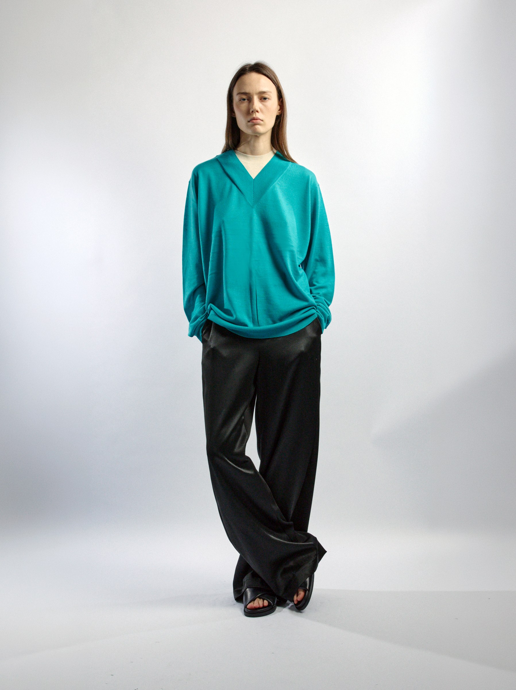 Crew Neck Pull, LAPIS