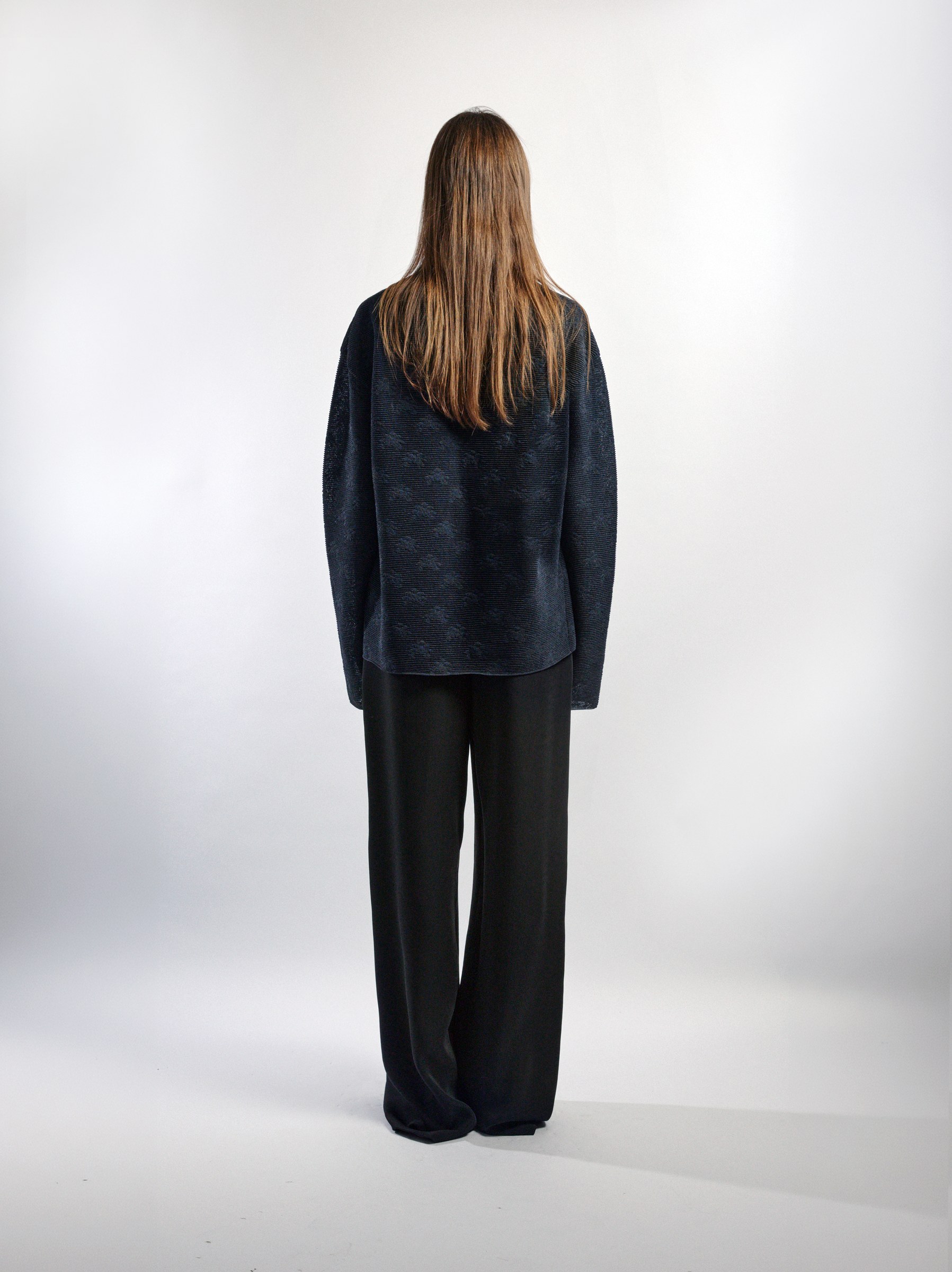 Motif Knit Cardigan Mens, INK